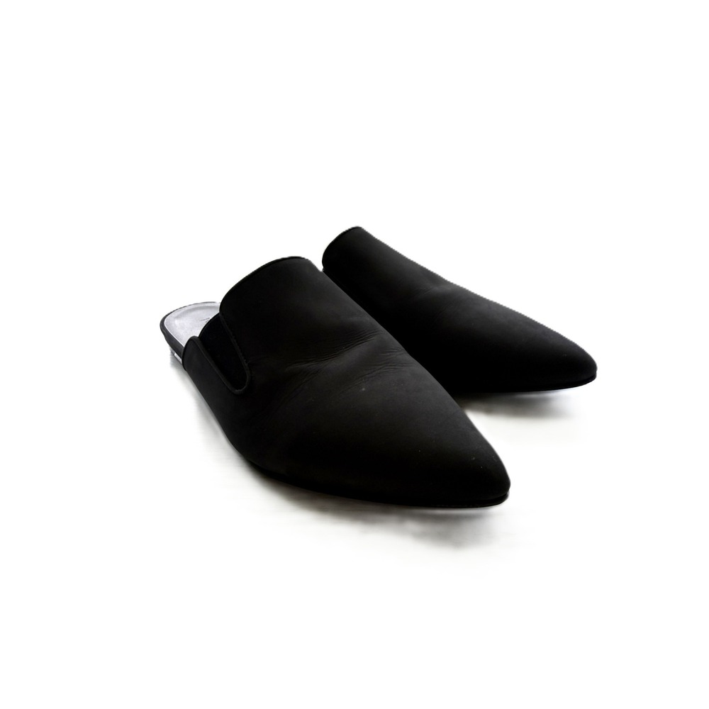 Jenni Kayne Pointed Toe Leather Mule Flats Black Size 36 5 - Picture 5 of 8